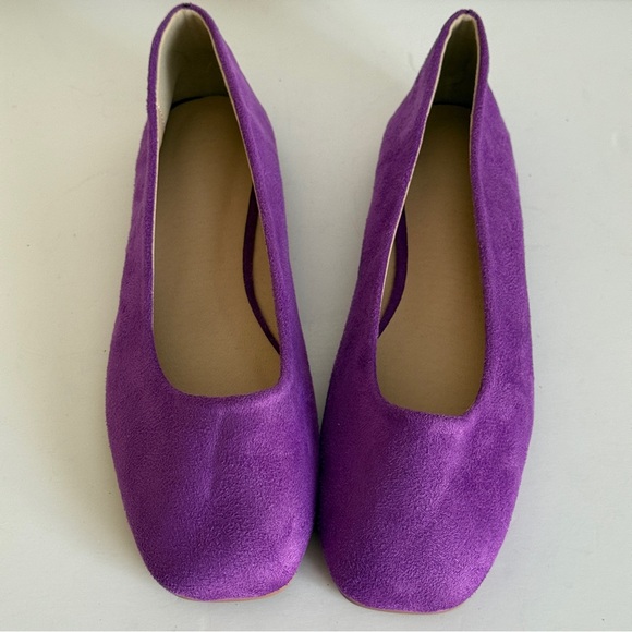 Unbranded Women's Purple Square Toe Faux Suede Ballet Flats Size EU 38 | US 7.5 - Picture 4 of 8